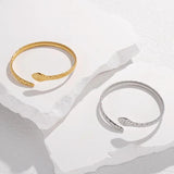 316L Stainless Steel Snake Cuff Bracelet For Women Girl