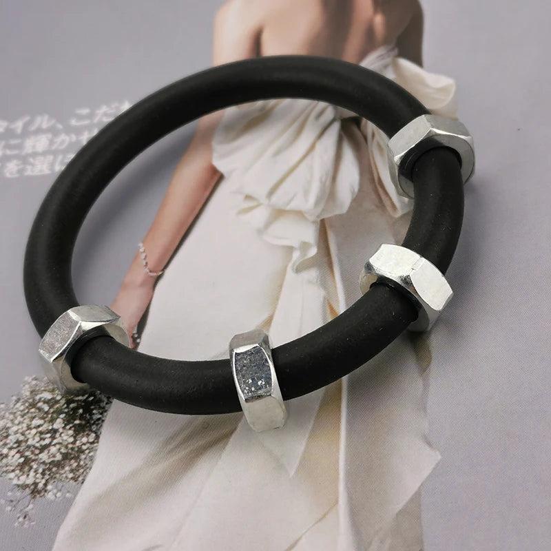 Rubber Bracelet Women Charm Bangle Strange Punk Jewelry Elasticity Chain