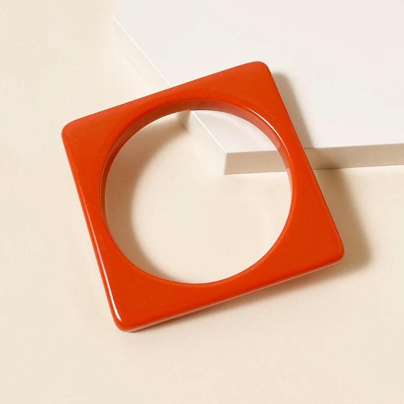 Multicolor Resin Acrylic Bangles Geometric Square Indian Bangle Bracelets
