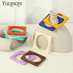Multicolor Resin Acrylic Bangles Geometric Square Indian Bangle Bracelets