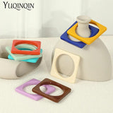 Multicolor Resin Acrylic Bangles Geometric Square Indian Bangle Bracelets