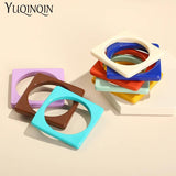 Multicolor Resin Acrylic Bangles Geometric Square Indian Bangle Bracelets