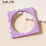 Multicolor Resin Acrylic Bangles Geometric Square Indian Bangle Bracelets