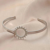 Vintage Adjustable Cuff Bracelet Women's Sun Flower Bangle