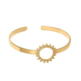 Vintage Adjustable Cuff Bracelet Women's Sun Flower Bangle