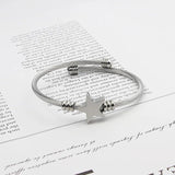 Star Shape Bangle Adjustable Size Bracelet High Stainless Steel