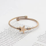 Star Shape Bangle Adjustable Size Bracelet High Stainless Steel
