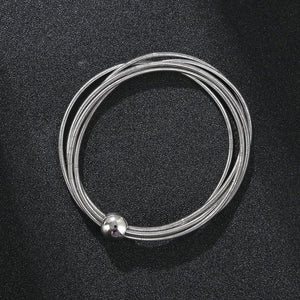 Men's Steel Ball Charm Elastic Ring Bracelet