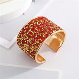 Bohemian Metal Zircon Bracelet Colored Rhinestone Wide Cuff
