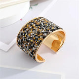 Bohemian Metal Zircon Bracelet Colored Rhinestone Wide Cuff