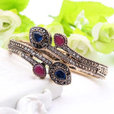 Vintage Antique Crystal Cuff Bracelet for Women - Ethnic Wedding Jewelry