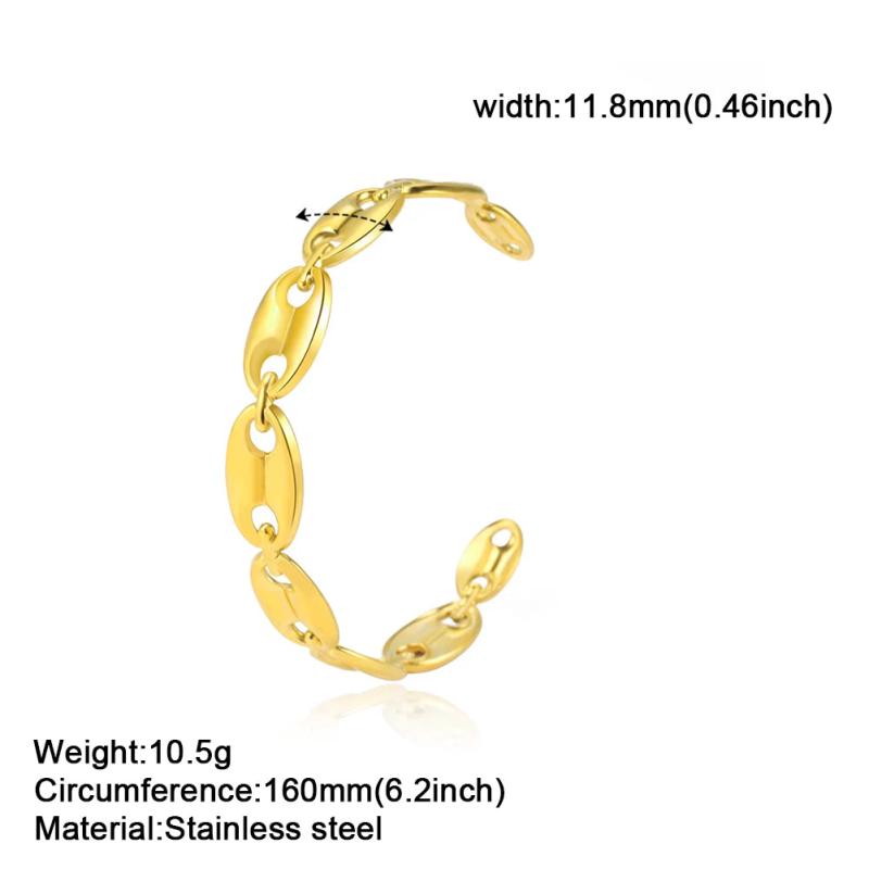 Cazador Stainless Steel Pig Nostril Cuff Bangles for Women