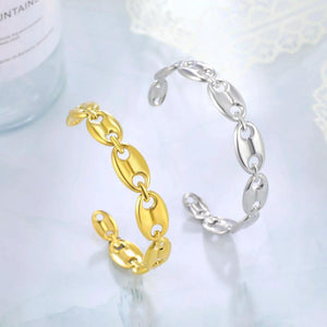 Cazador Stainless Steel Pig Nostril Cuff Bangles for Women