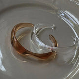 Vintage Geometric Wave Resin Acrylic Cuff Bracelet for Women