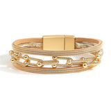 Bohemia Leather Bangle Bracelets Women Charm Alloy Bangles