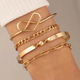 Colorful Alloy Metal Bangle Set for Women Open Bracelets Bohemian Jewelry