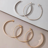 Colorful Alloy Metal Bangle Set for Women Open Bracelets Bohemian Jewelry