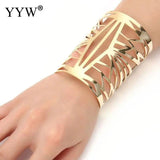 Hollow Wide Cuff Bracelet Bangle Silver Iron Open Big Bangles