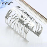 Hollow Wide Cuff Bracelet Bangle Silver Iron Open Big Bangles