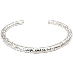 Minimalist Silver Texture Bracelet For Women Unique Bangles