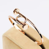 Exaggerated Open Bangle Bracelet Rose Plated