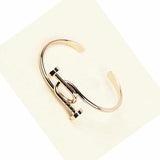 Exaggerated Open Bangle Bracelet Rose Plated