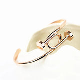 Exaggerated Open Bangle Bracelet Rose Plated