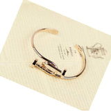 Exaggerated Open Bangle Bracelet Rose Plated