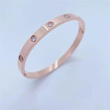 Rose Bracelet Women Stainless Steel With Diamonds Glossy Independent Package