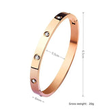 Rose Bracelet Women Stainless Steel With Diamonds Glossy Independent Package