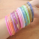 Buddhist Lucky Charm Glitter Bracelet Silicone Bangle Gift