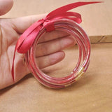 Buddhist Lucky Charm Glitter Bracelet Silicone Bangle Gift