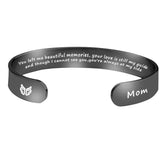 Mom Memorial Bracelet Grief Jewelry Sympathy Cuff