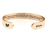 Mom Memorial Bracelet Grief Jewelry Sympathy Cuff