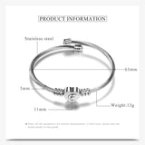 NIBASTAR Heart Cable Initial Bracelet A-Z Alphabet Bangles for Women Girls