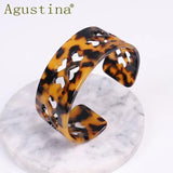 Bohemian Acrylic Heart Hollow Bracelet Bangle Wave Cuff Jewelry