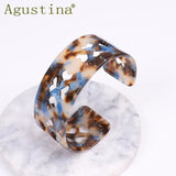Bohemian Acrylic Heart Hollow Bracelet Bangle Wave Cuff Jewelry
