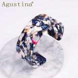 Bohemian Acrylic Heart Hollow Bracelet Bangle Wave Cuff Jewelry