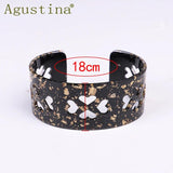 Bohemian Acrylic Heart Hollow Bracelet Bangle Wave Cuff Jewelry