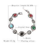 Vintage Tibet Silver Oval Watermelon Cuff Bracelet LY0033