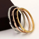Golden Love Crystal Wedding Bangle Bracelet