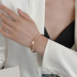 Golden Love Crystal Wedding Bangle Bracelet