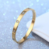 Golden Love Crystal Wedding Bangle Bracelet