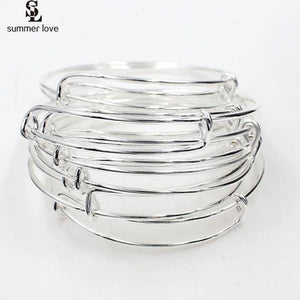 Kids Wire Bangles Expandable Bracelet for DIY Jewelry Charms, 5.8cm/5cm Diameter