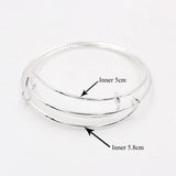 Kids Wire Bangles Expandable Bracelet for DIY Jewelry Charms, 5.8cm/5cm Diameter