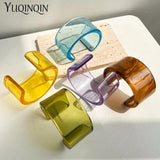 Geometric Wide Bangle Bracelet for Women Retro Style