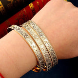 Carved Flower Slim Hand Bangle Indian Jewelry Bracelets for Women