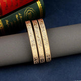 Carved Flower Slim Hand Bangle Indian Jewelry Bracelets for Women