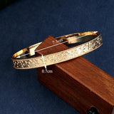 Carved Flower Slim Hand Bangle Indian Jewelry Bracelets for Women