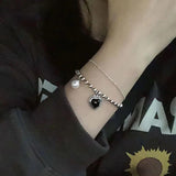 Foxanry Bead Chain Bracelet INS LOVE Heart Pearl Pendant